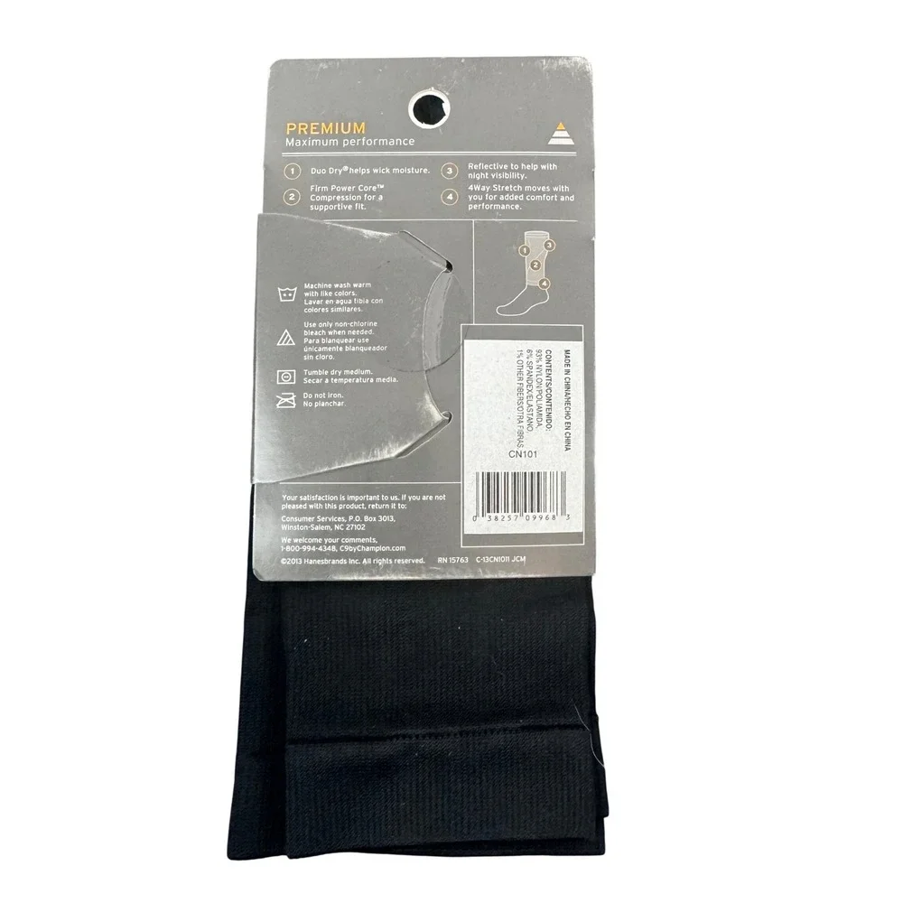 C9 by Champion Running Calf Sleeve Mens L/XL Black Reflective Compression Pair